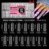 150Pcs/Box Ballet Space French Nail Dual Forms Shape Transparent Extension Molds With 3D Smart French Guide Line Time Saving