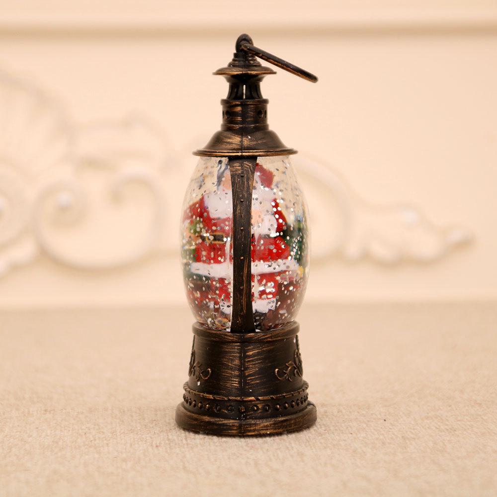 Retro Weihnachtslaterne: Weihnachtsmann Leuchtende Wasserflaschenlampe mit Musik Ornamenten