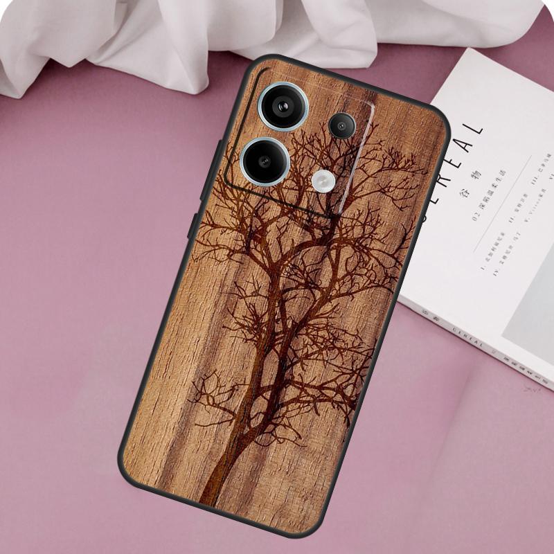 Tree Flower Bamboo Wood Case For Xiaomi Redmi Note 13 Pro 11 10 9 12 Pro 9S 10S 11S 12S Redmi 9C 10C 12C 13C Cover