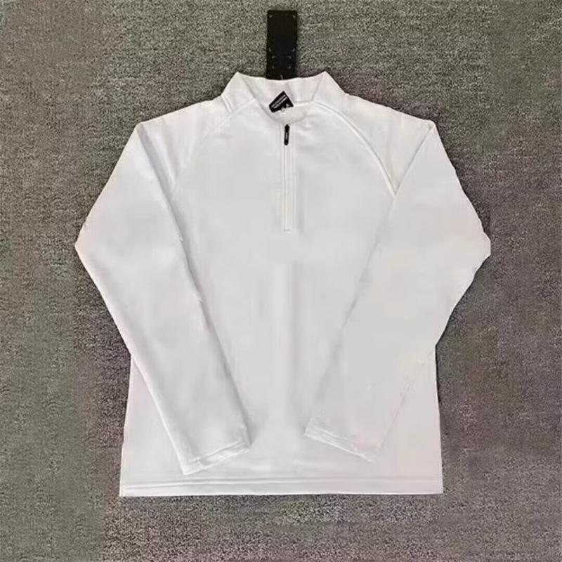 

Men s Long Sleeve Half-Zip Stand Collar Top Comfortable Casual Pullover M білий