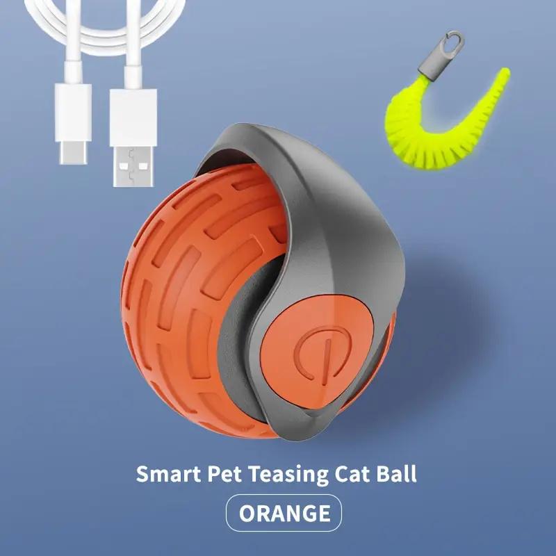 Smart Cat Toys Ball Automatic Interactive Pets Electric Rolling Teaser USB Rechargeable Kitty Moving Bouncing Ball Birthday Gift