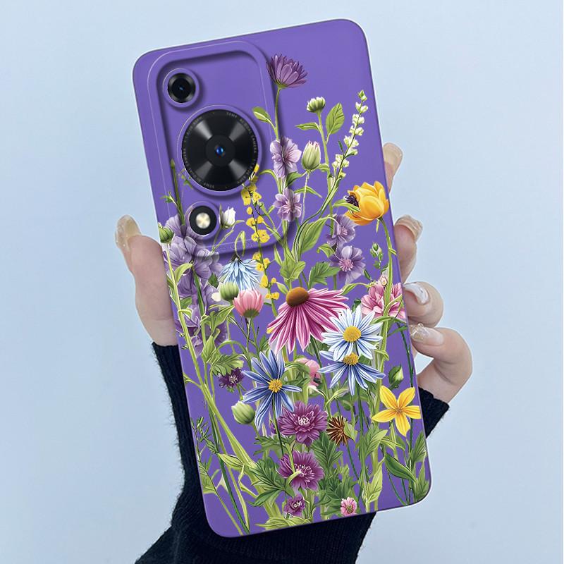 For Huawei Nova Y72 Phone Case Fashion Simplicity Flower Matte Silicone Shell For Huawei Nova Y72S Y63 Y 72 Back Cover Housing