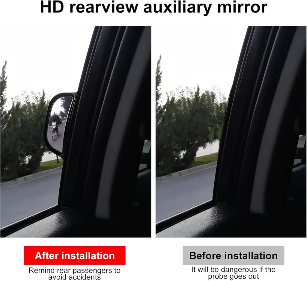 Car blind spot rearview mirror, rear seat auxiliary mirror, safe getting off