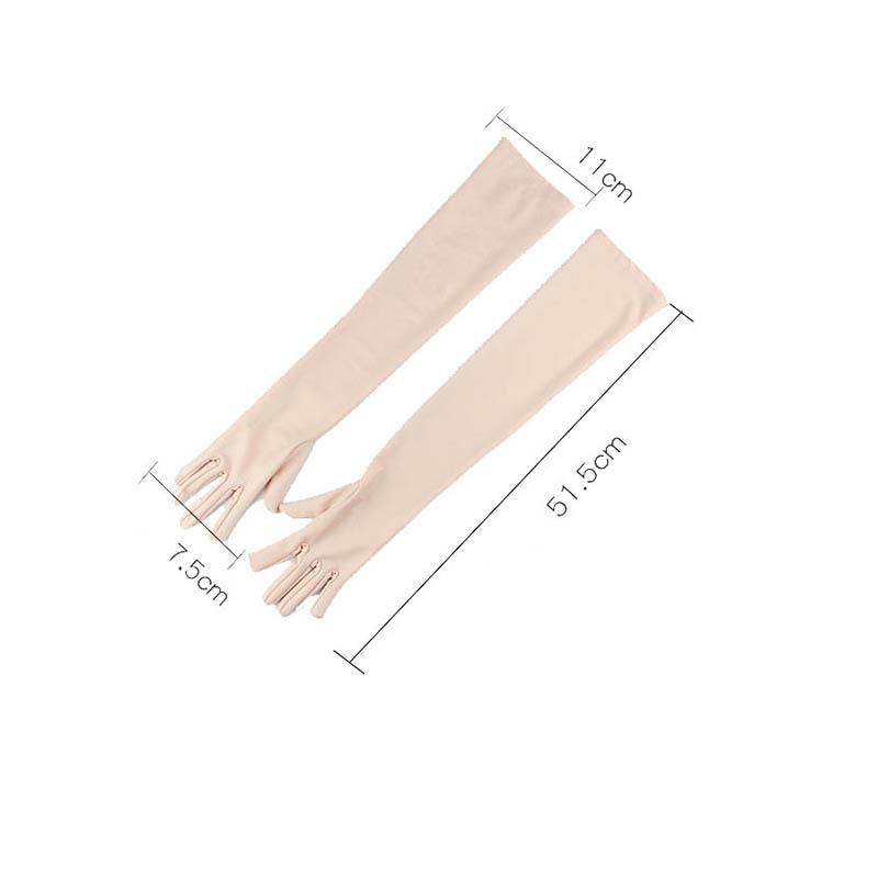 51CM Long Summer Women Thin Breathable Sun Protection Anti-UV Gloves Outdoor Drive Cycling Cover Scar Arm Sleeve Solid Soft