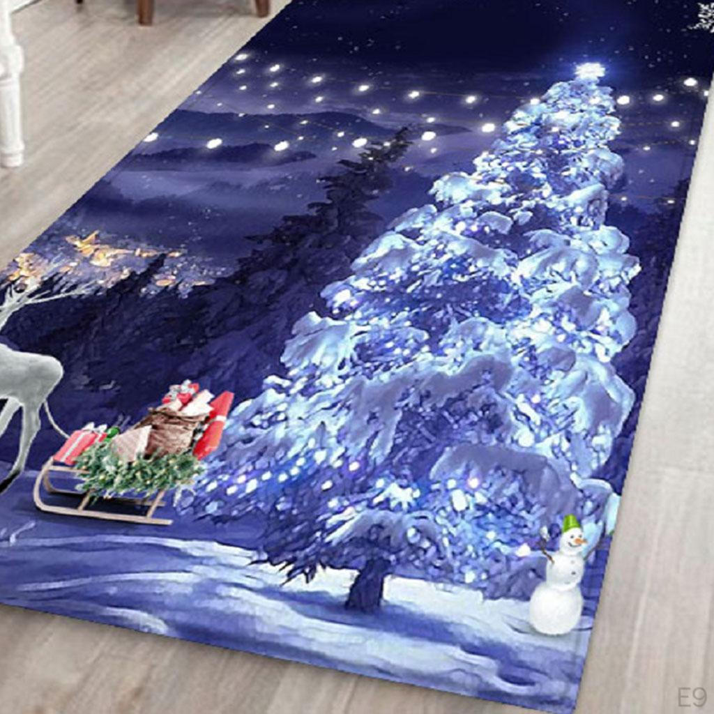 3D Effect Christmas Area Rug Carpet 120x40cm for Home Decoration