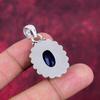 Blue Sapphire Pendant, Handmade Gemstone Pendant, 925 Solid Sterling Silver Pendant Antique Jewelry, For Engagement Gift
