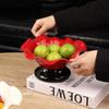 Creative Lily Drain Fruit Plate Ceramic Cute High Value Living Room Ornament High Foot Dried Fruit Snack Candy Plate