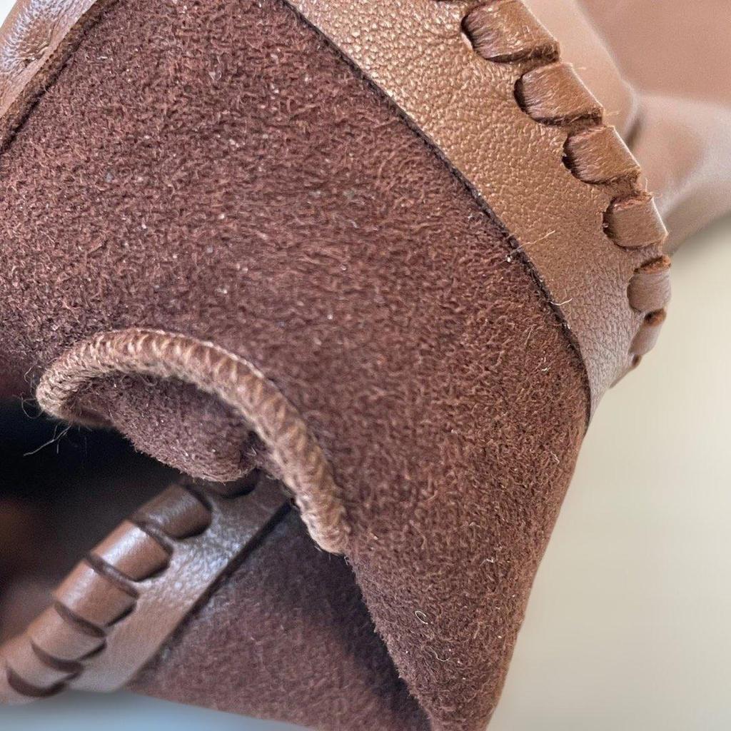 HERMES Crude Cell Leather Gloves Gloves