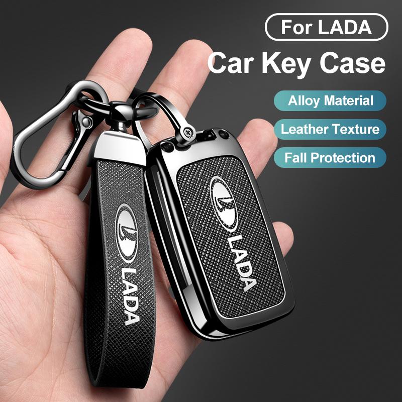 Car Zinc Alloy Key Case Bag For Lada Vesta Niva Samara Kalina Largus Priora Xray Granta Cross Key Shell Decoration Accessories