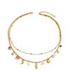 Geometric Ocean Style Necklace Heart Seahorse Multi-Layer Rhinestone Pendant Jewelry for Women