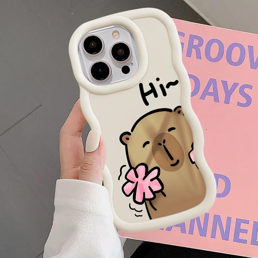 Soft Phone Cover Case for iPhone 14 15 Plus 16 Pro Max 17 Air 12 XR 8 13 11 Cartoon Capybara
