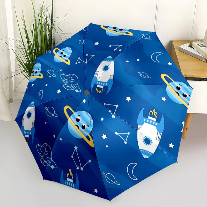 1pc Space-themed Folding Umbrella, Durable, Suitable for Outdoor Activities or Rain, Suitable for Commuting yy251027052