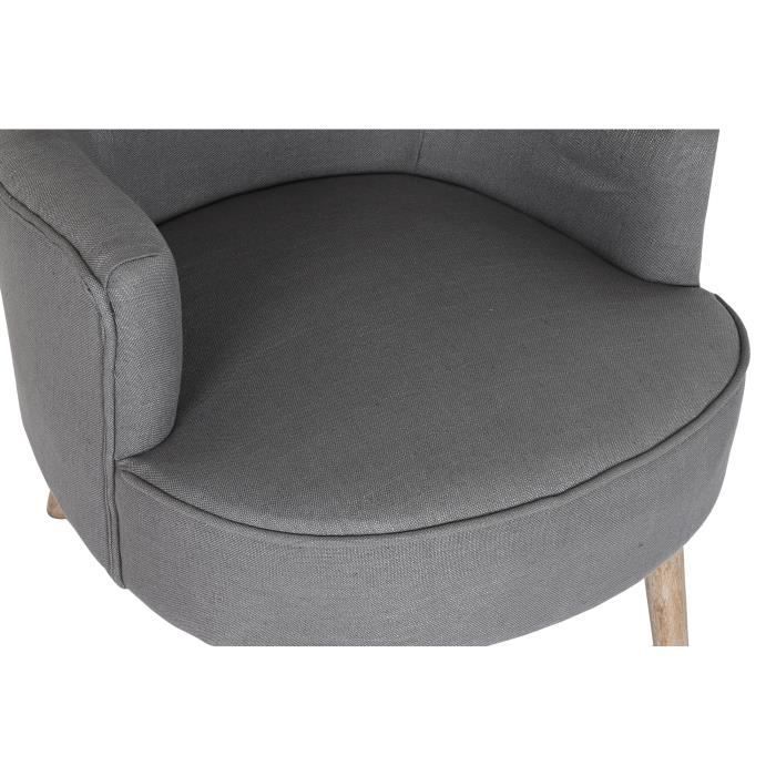 Fauteuil - Sapin - Polyester - Gris Foncé - 1 Place - 66x70x88 Cm