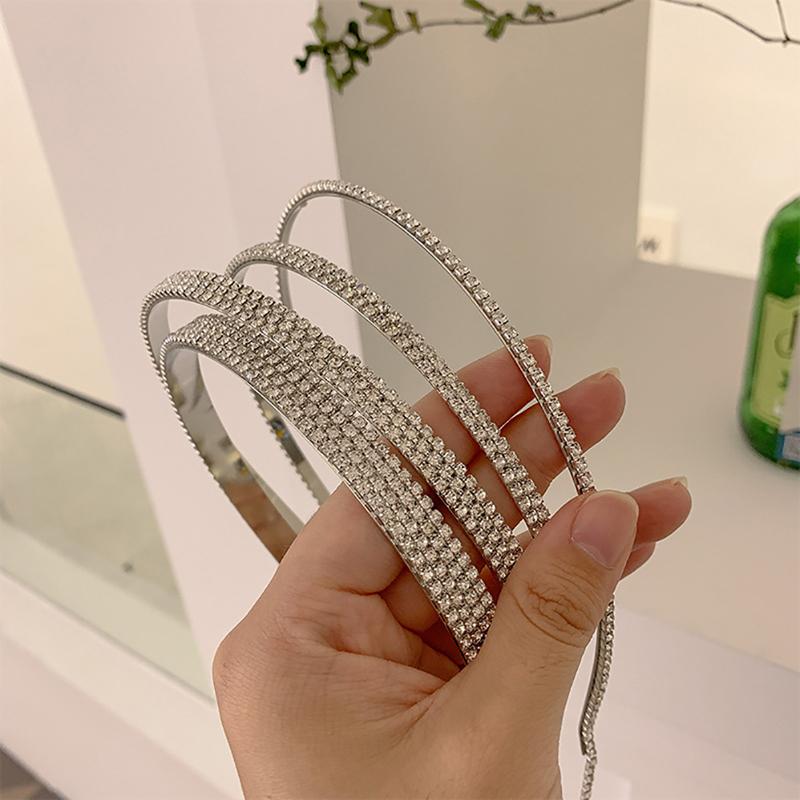 Bling Rhinestone Hairbands Women Long Tassel Bow Band Headband Wedding Hair Band