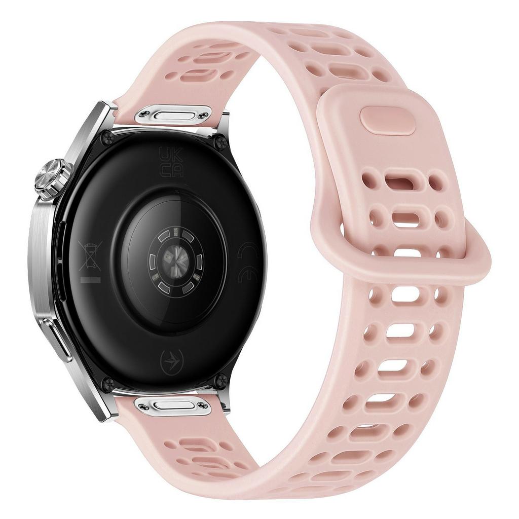For Samsung Galaxy Watch7 44mm / 40mm Silicone Watch Band 20mm Quick Release Button Hollow Reverse Buckle Wrist Strap