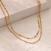 Multi-layer Stacked Chain Stainless Steel Gold-plated Double-layer Necklace Women's Fashion Niche Color-preserving Thin Chain O-chain New