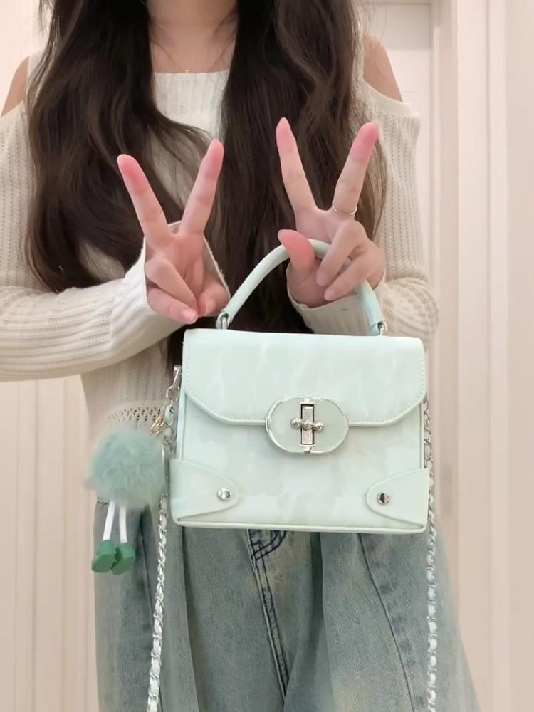 

JIAERDI Sweet Cute Pink Y2k Hand Bag Women Harajuku Handle Chic Casual Messenger Bag Ladies Fairycore Aesthetic Crossbody Bags зелёный