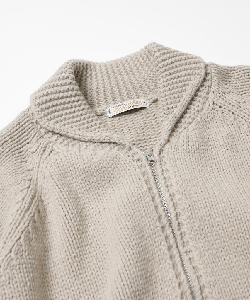 Frizmworks Heavy Cowichan Zip Up Cardigan _ Oatmeal