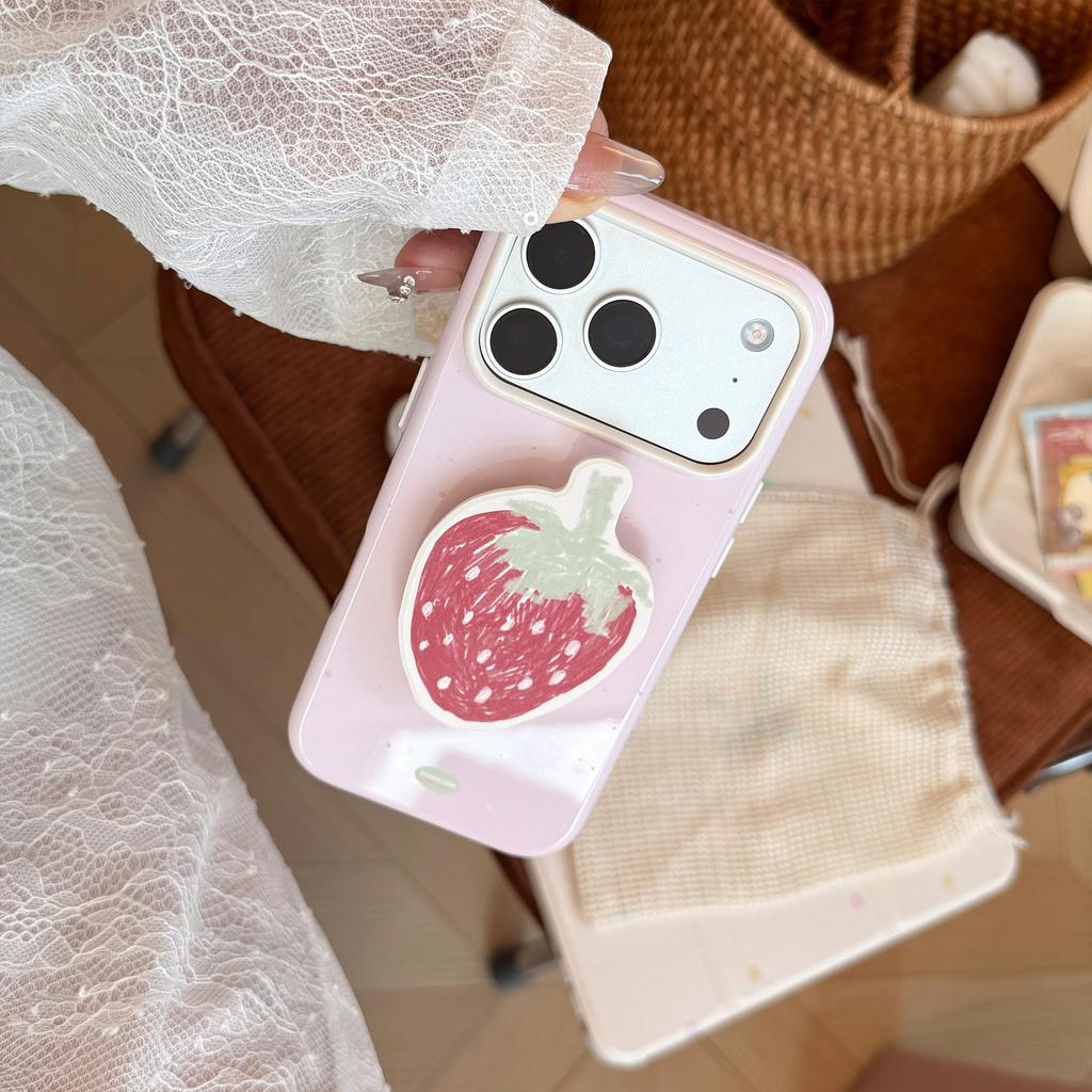 Summer Ins Feng Shui Fruit Bracket Apple 17 Pro Mobile Phone Case Iphone16 High Value 14 Soft 13 Suitable for Niche