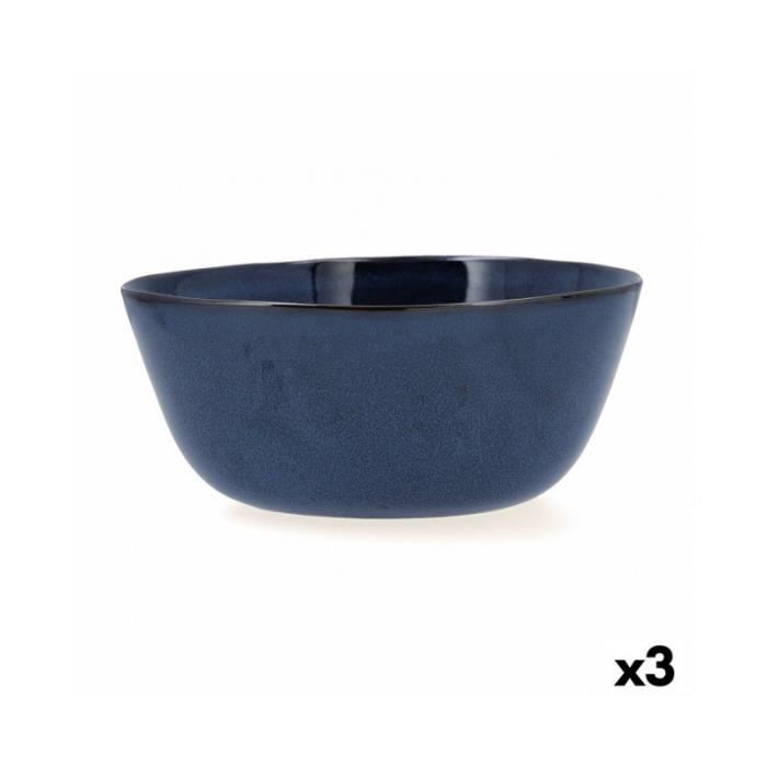 Salátová mísa - Bidasoa - Ikonic - Keramika - Modrá - Balení 3 kusů - 20x19,5x8,5 cm