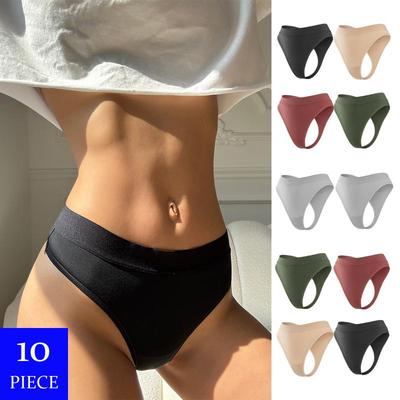 10 Teile/los Sexy Frauen Atmungs Tanga Low-taille Hohe Elastizität Höschen Unterwäsche Atmungs G String Versuchung Dessous