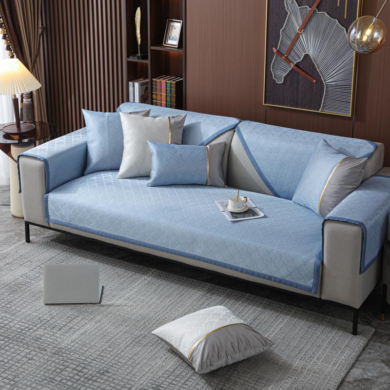 

Summer Ice Silk Sofa Cushion Non Slip Universal Rattan Mat Sofa Cover JUEoth Simple Solid Design for Summer Comfort 70*70cm