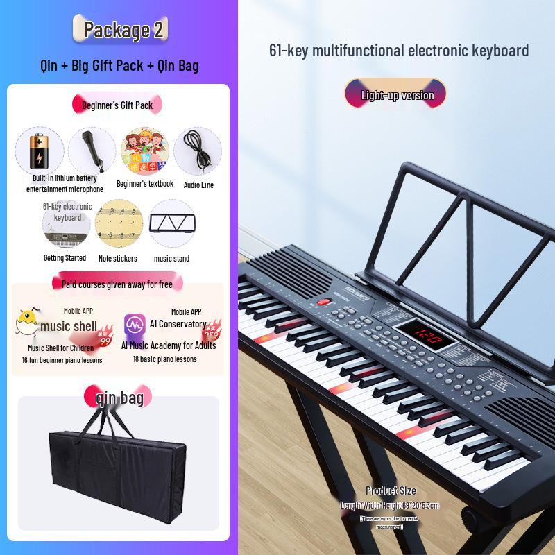 Beiduo Chen 61-Key Multifunctional Keyboard for Beginners, Adults & Children