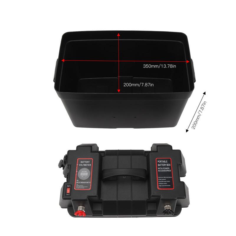 Scatola Batteria Intelligente per Motore Elettrico, Impermeabile, 2 Porte USB, ABS, Centro di Alimentazione per Batterie Marine, Resistente per Camper, Furgone, SUV, ATV, Campeggio, Camion