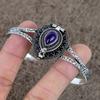 Sage Amethyst Gemstone Handmade 925 Sterling Silver Cuff Bangle Adjustable KKG-211