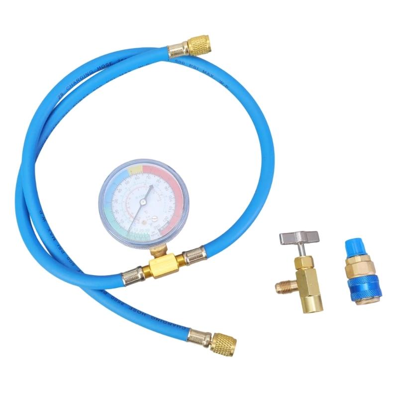 

Car A C Refrigerants Charging Hose With Low Pressure Gauge Hose Set For R134a Suction Port Compatibility 1