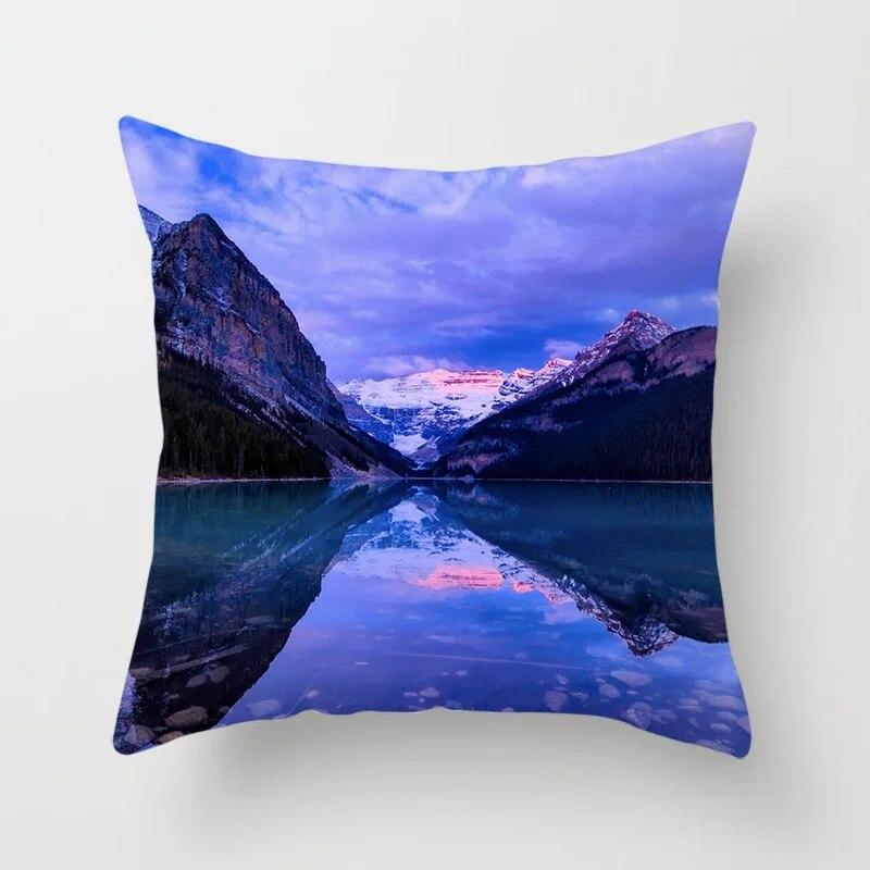 Beautiful Natural Landscape Printing Pillowcase Sofa Decoration Car Office Seat Cushion Cover Room  Home