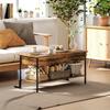 Lift Top Coffee Table With Storage Rustic Brown