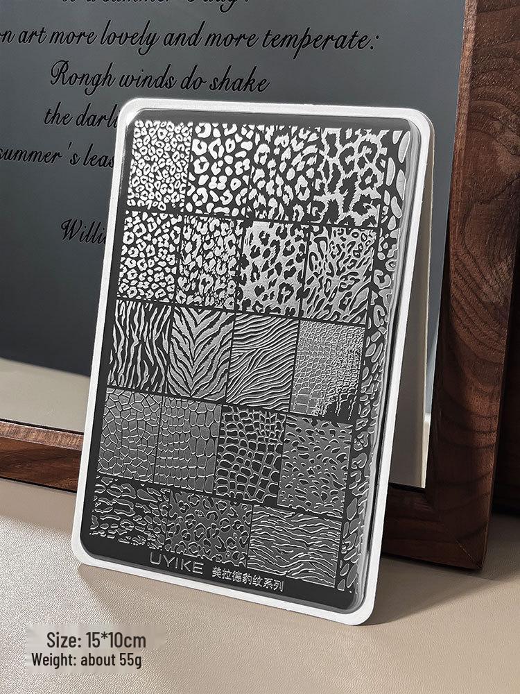 Nail Art Stamping Plates - Star, Polka Dot, Lines, Grid Lace Textures
