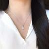 Elegant Water Drop Moissanite Necklace: S925 Sterling Silver, 1 Carat, European-American Style Clavicle Chain