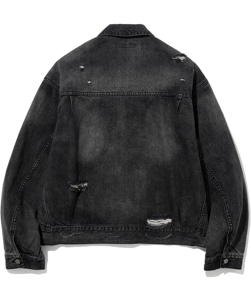 Not4Nerd Dirty Wash Destroyed Denim Jacket - Black