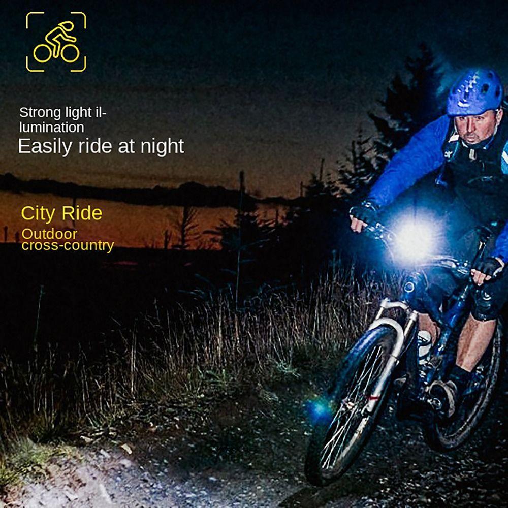 Solar Rechargeable Bicycle Headlight 250 Lumens Bike Horn Alarm for Outdoor Riding