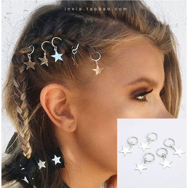 European and American Personalized Small Dreadlocks Trendy Braided Hair Headdress XINGX Cross DIY Pendant Hair Accessories Barrettes Ornament Women