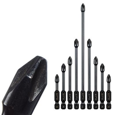Ensemble de 10 embouts de tournevis cruciforme PH2 Magnétique Tête de vissage Outil pour perceuse Réparation de meubles Tournevis Antidérapant Outil pour tournevis électrique