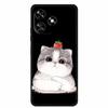 Funda For Oukitel C51 Case Cute Cartoon Cat Black Silicone Soft Phone Case For Oukitel C51 Back Cover Cases C 51 Coque 6.8" Capa
