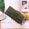 Pu Leather Women Wallets Luxury Long Hasp Fold-Over Pattern Coin Purses Female  Solid Colors New Thin Clutch Phone Bag