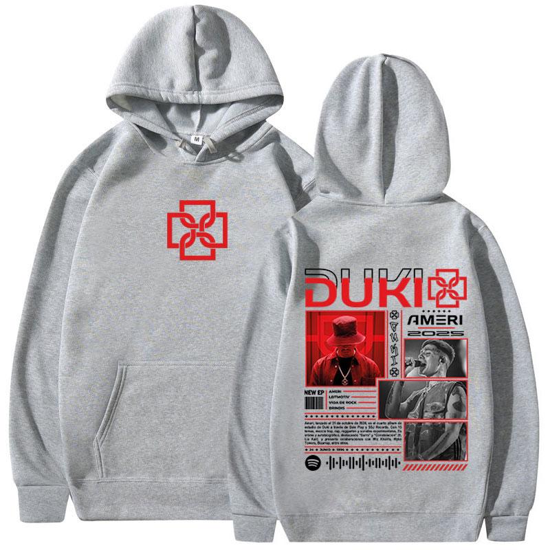 Rapper Duki Ameri World Tour  Hoodies Men's Women Fleece Casual Oversized Sweatshirt Fashion Hip Hop Long Sleeve Pullovers