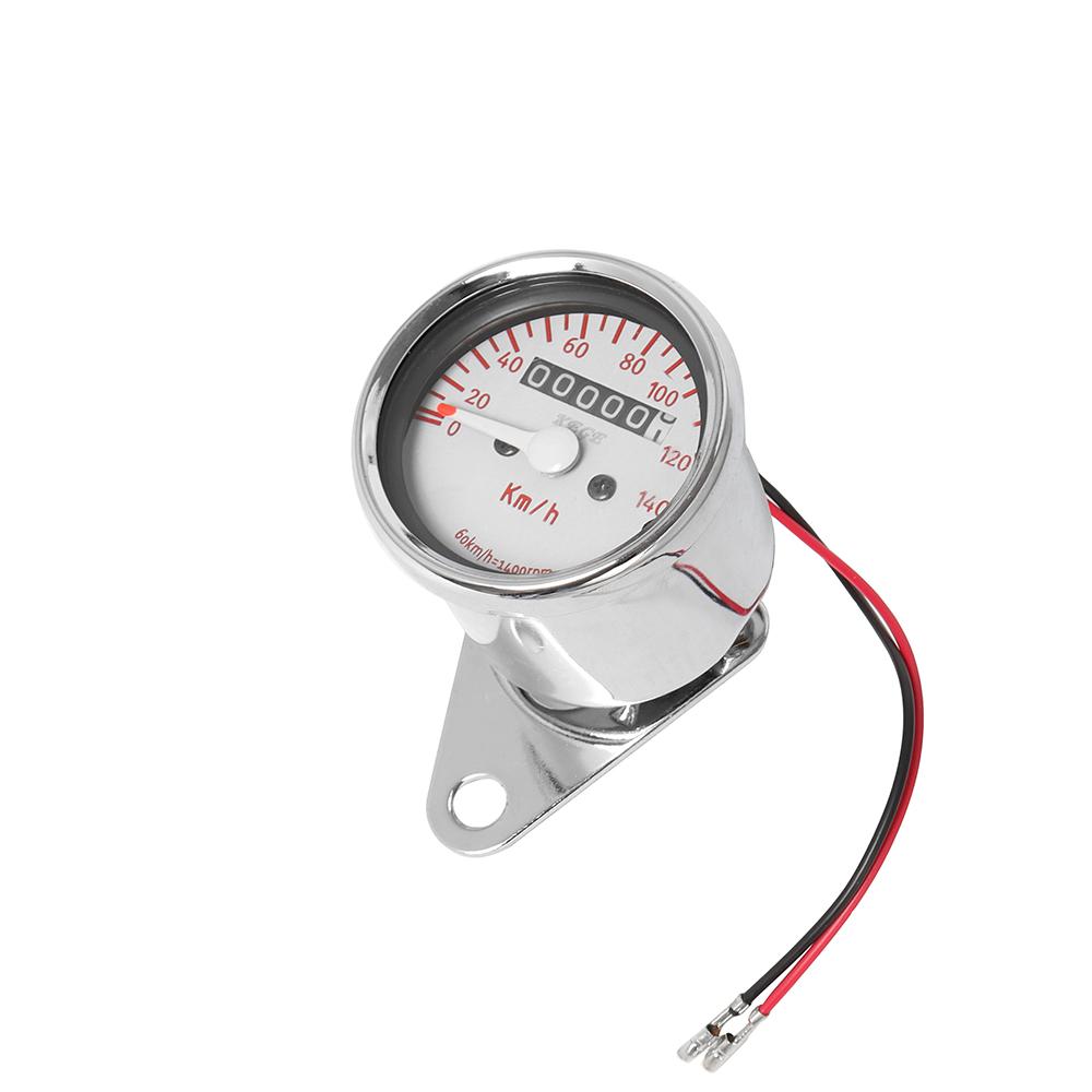 Universal Motorcycle Speedometer Odometer Dual Backlit Pit Bike Cafe Racer Meters Instruments Gauges for Honda CG125 BMW Chrome