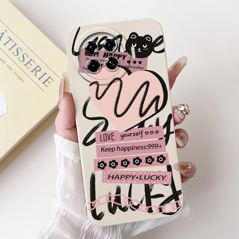 For Tecno Spark 20 Pro+ 2024 Case Fashion Flower Cactus Soft Liquid Silicone Lens Protective Cover on Spark 20 Pro Plus KJ7 Etui