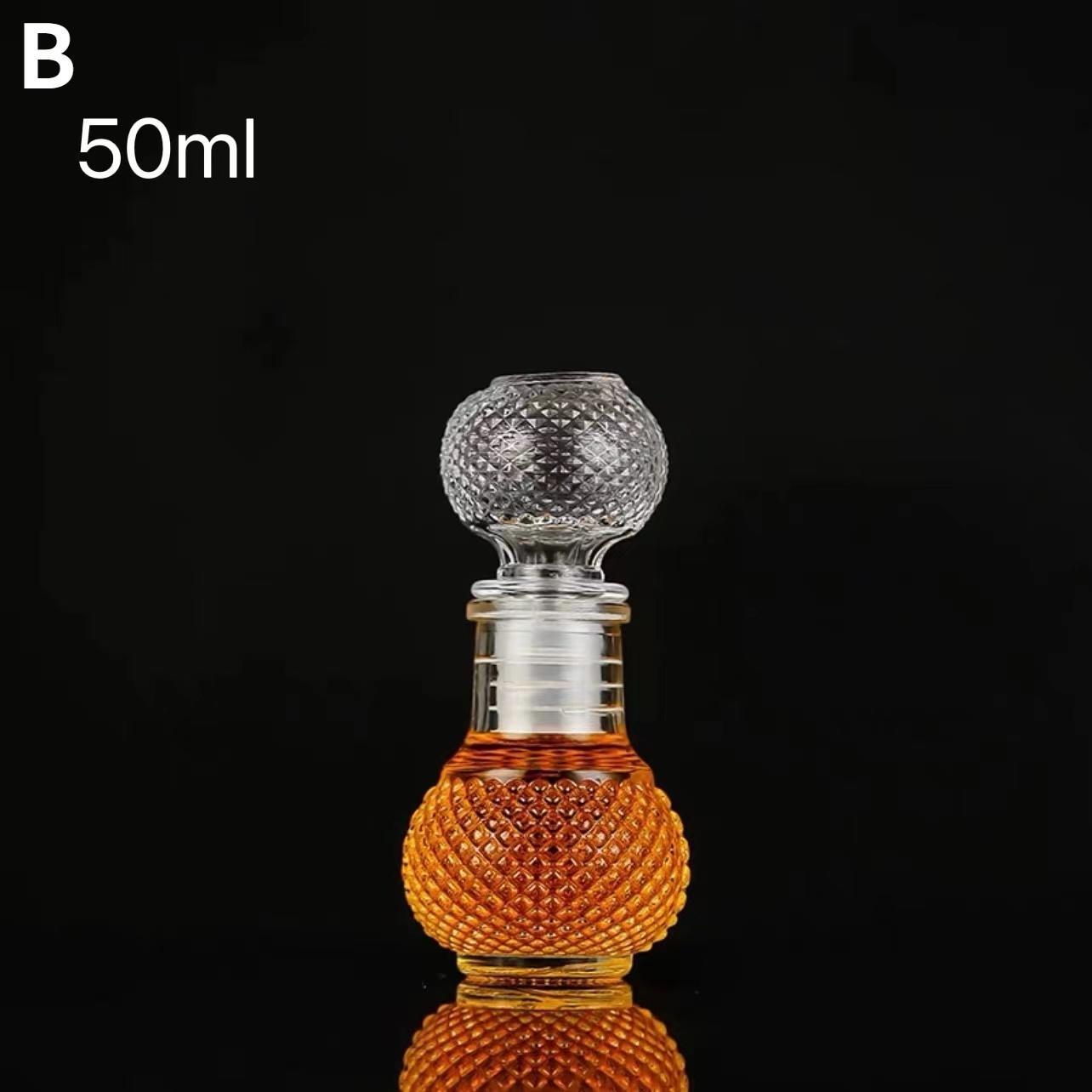 

50 мл стеклянные бутылки для виски ликерные бутылки для алкоголя вина французские резные духи медовая банка мини-контейнер для хранения свадебный подарок ручной работы B