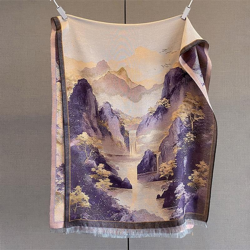 Luxury Winter Warm Women Scarf Imitation Cashmere Thicken Shawl Pashmina Scarves Female Wrap Blanket Foulard