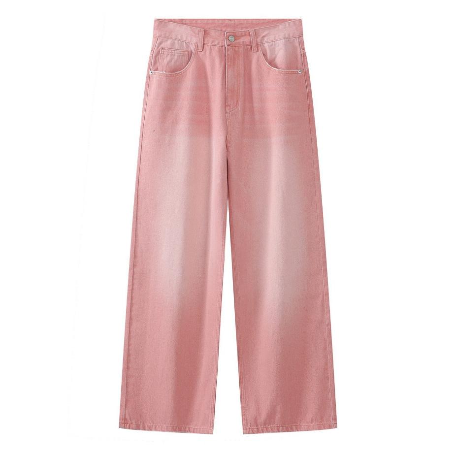 New Spring Denim Pants Men and Women High Quality Men's Denim Pants Jeans Retro Gradient Color Wide Leg Pant Men