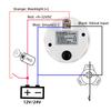 52MM Ruderwinkelanzeige mit 8-farbiger Hintergrundbeleuchtung Wasserdichte Ruderpositionanzeige mit Sensor 0-190 Ohm für Boot Yacht Marine