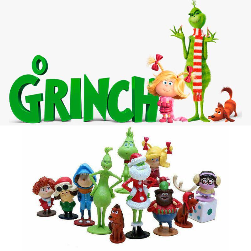 12 ks Grinch akční figurka hračky vánoční dárek dort ozdoba mini model panenka dekorace