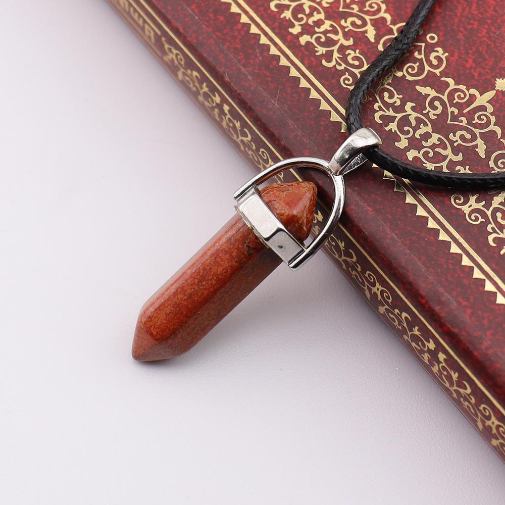 Handmade Amethyst & Rose Quartz Hexagonal Pendant Necklace N760