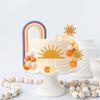 26pcs Sun Cake Golden Sun Cake Cupcake Toppers Ball Dessert Picks, Sun Theme Birthday Party Baby Shower Celebration Photo Props